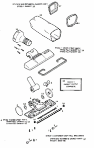 Part Location Diagram of 56999 Eureka Gasket - Felt