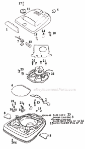 Page A Diagram and Parts List for 1903B  Eureka Upright Vacuum