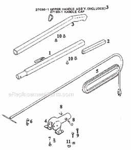 Part Location Diagram of E-26659-1 Eureka Connector - Handle