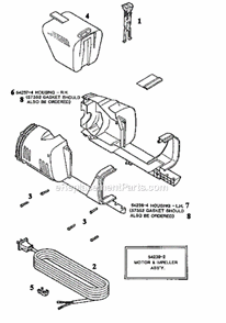 Page B Diagram and Parts List for 190A  Eureka Upright Vacuum