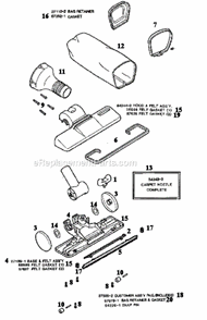Page D Diagram and Parts List for 190A  Eureka Upright Vacuum