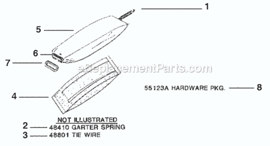Page E Diagram and Parts List for 1923B  Eureka Upright Vacuum