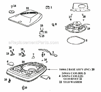 Page A Diagram and Parts List for 1934AX  Eureka Upright Vacuum