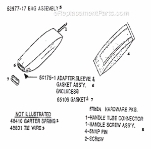 Page E Diagram and Parts List for 1934AX  Eureka Upright Vacuum