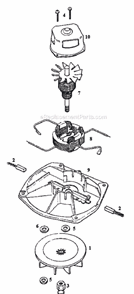 Page B Diagram and Parts List for 1934A  Eureka Upright Vacuum