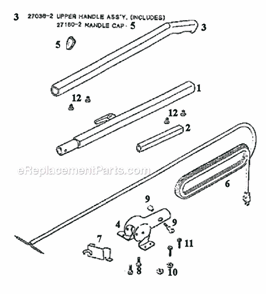 Part Location Diagram of 01681-2 Eureka Handle -