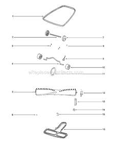 Page C Diagram and Parts List for 1934B  Eureka Upright Vacuum