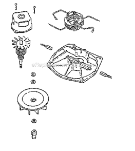 Page E Diagram and Parts List for 1934B  Eureka Upright Vacuum