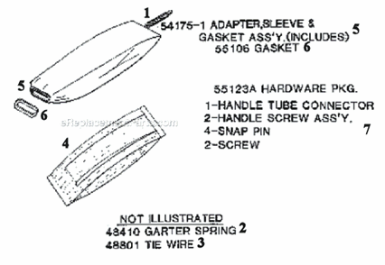 Page E Diagram and Parts List for 1935B  Eureka Upright Vacuum