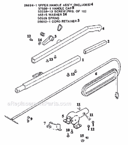 Part Location Diagram of 26894-1 Eureka Handle Kit - Upright