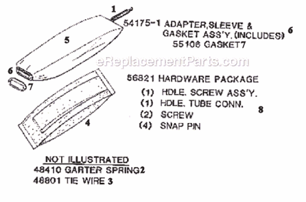 Page E Diagram and Parts List for 1942B  Eureka Upright Vacuum