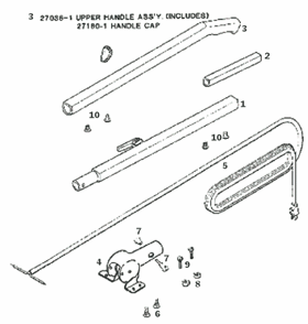 Page D Diagram and Parts List for 1943AT  Eureka Upright Vacuum