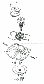 Page B Diagram and Parts List for 1967AT  Eureka Upright Vacuum