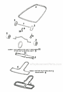 Page C Diagram and Parts List for 1967AT  Eureka Upright Vacuum