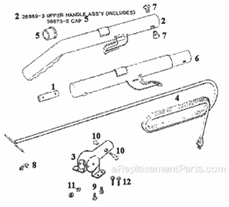 Page D Diagram and Parts List for 1967BT  Eureka Upright Vacuum