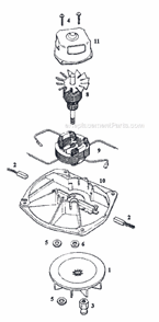 Page B Diagram and Parts List for 1968A  Eureka Upright Vacuum