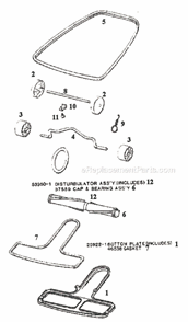 Page C Diagram and Parts List for 1968A  Eureka Upright Vacuum