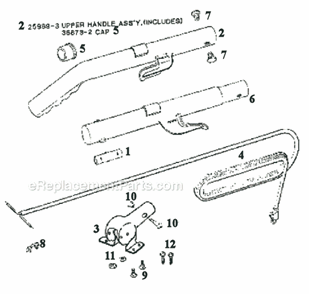 Page D Diagram and Parts List for 1968A  Eureka Upright Vacuum