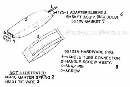 Page E Diagram and Parts List for 1968A  Eureka Upright Vacuum