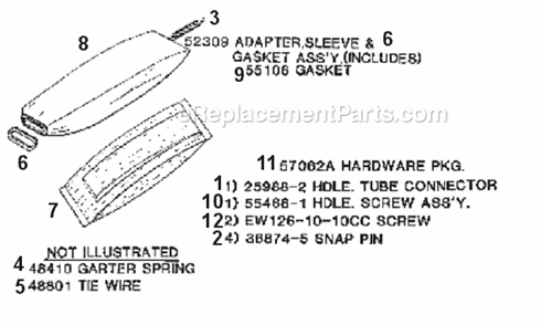 Page E Diagram and Parts List for 2034B  Eureka Upright Vacuum