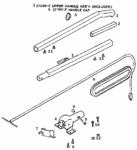 Page D Diagram and Parts List for 2034DT  Eureka Upright Vacuum