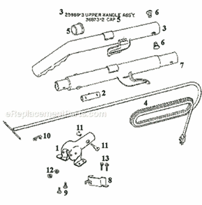 Page D Diagram and Parts List for 2039AT  Eureka Upright Vacuum