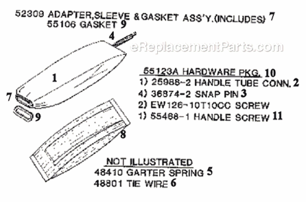 Page E Diagram and Parts List for 2039AT  Eureka Upright Vacuum