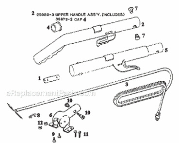 Page D Diagram and Parts List for 2059A  Eureka Upright Vacuum