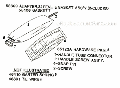 Page E Diagram and Parts List for 2059A  Eureka Upright Vacuum