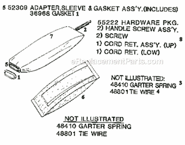 Page E Diagram and Parts List for 2105B  Eureka Upright Vacuum
