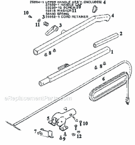 Page D Diagram and Parts List for 2118B  Eureka Upright Vacuum