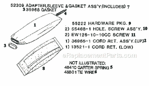 Page E Diagram and Parts List for 2122A  Eureka Upright Vacuum