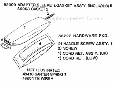 Page E Diagram and Parts List for 2122B  Eureka Upright Vacuum