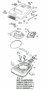 Page A Diagram and Parts List for 2125A  Eureka Upright Vacuum