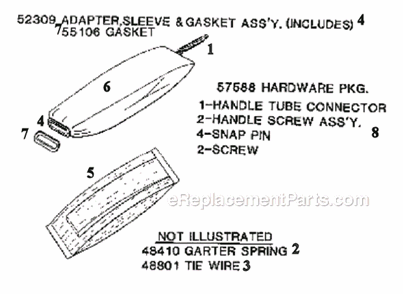 Page E Diagram and Parts List for 2134A  Eureka Upright Vacuum