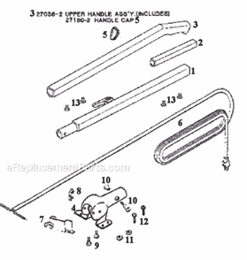 Page D Diagram and Parts List for 2134BT  Eureka Upright Vacuum