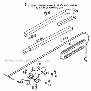 Page D Diagram and Parts List for 2134DT  Eureka Upright Vacuum
