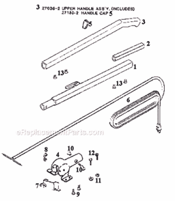 Page D Diagram and Parts List for 2134ET  Eureka Upright Vacuum