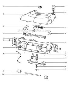 Page B Diagram and Parts List for 2271A  Eureka Upright Vacuum