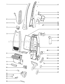 Page C Diagram and Parts List for 2271A  Eureka Upright Vacuum