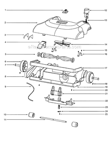 Page B Diagram and Parts List for 2273AV  Eureka Upright Vacuum