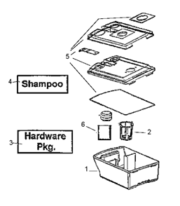 Part Location Diagram of 60205 Eureka Recovery Tank Assembly - Pkgd
