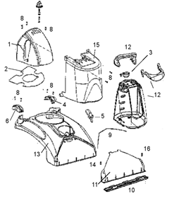 Part Location Diagram of 60226-3 Eureka Shroud & Graphics Assembly