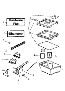 Part Location Diagram of 15321B Eureka Upholstery Hose Assembly