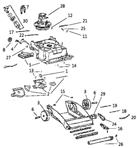 Page A Diagram and Parts List for 2450AT-1  Eureka Carpet Cleaner