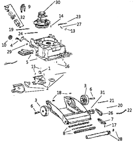 Page A Diagram and Parts List for 2450AT  Eureka Carpet Cleaner