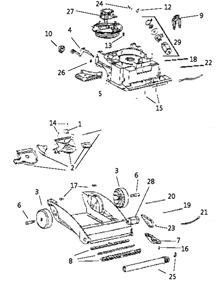 Page A Diagram and Parts List for 2450B-1  Eureka Carpet Cleaner
