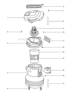 Page B Diagram and Parts List for 2832B  Eureka Utility Vacuum