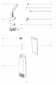 Page C Diagram and Parts List for 2920A  Eureka Upright Vacuum