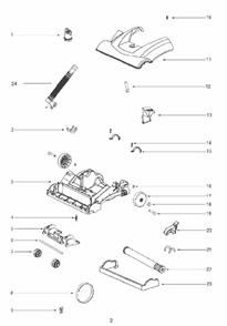 Page A Diagram and Parts List for 2924AV  Eureka Upright Vacuum